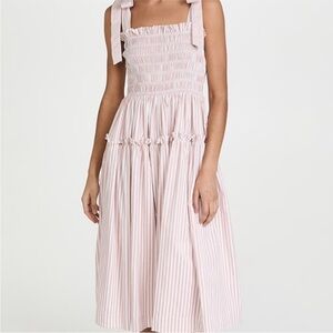 En Saison Ida smocked midi dress, size large